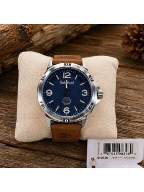 Timberland Men's Watch Classic Blue Dial Brown Leather Strap Quartz TDWGA9002202